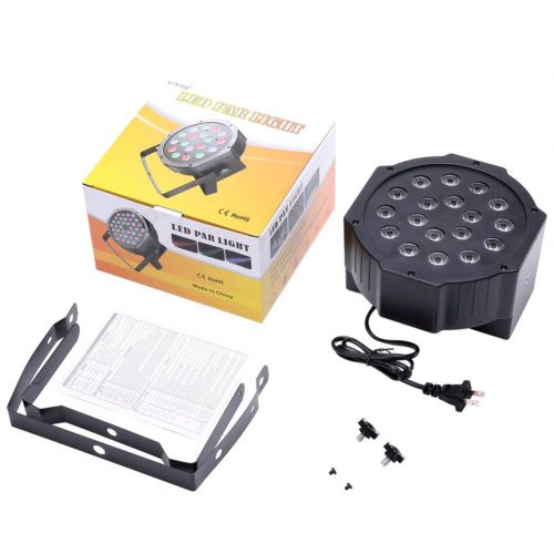  U`King Par Lights with 18 LEDs RGB by IR Remote and DMX Control for Stage Lighting (4PCS)