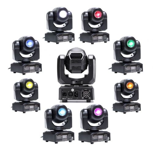  Stage Lighting DJ Moving Head Lights 50W LED Spot 4 Color Light with 710 Channel for Bar Club Party Disco Show Bands DMX by U`King