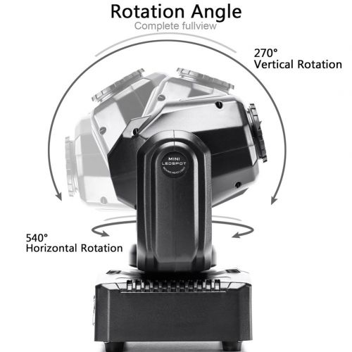  Stage Lighting DJ Moving Head Lights 50W LED Spot 4 Color Light with 710 Channel for Bar Club Party Disco Show Bands DMX by U`King