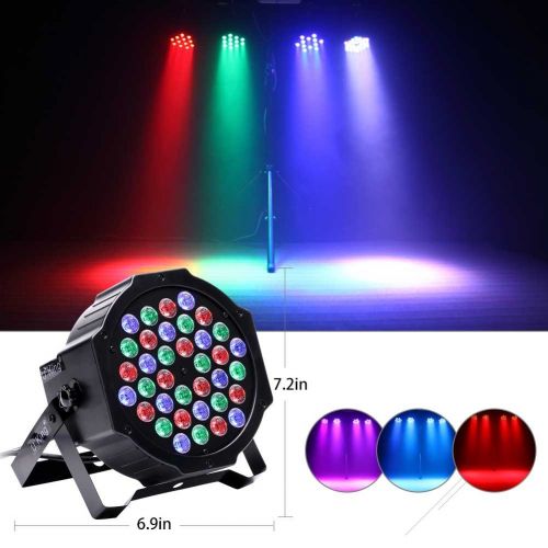  U`King Par Lights with 36 LEDs RGB by IR Remote and DMX Control for Stage Lighting (4PCS)