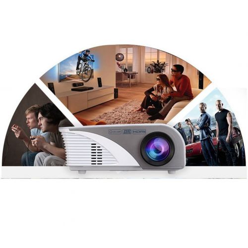  U|R Mini Portable Projector Screen Sharing Built-In Battery Wireless Movie Player Screen Projection SD Card HD LED 3D Projector 1080P 60 Inches To 120 Inches