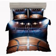 U SxinHome Madness in March 3D Basketball Bedding Set for Teen Boys, Duvet Cover Set,3pcs 1 Duvet Cover 2 Pillowcase(No Duvet&Comforter inside), Full Size