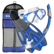 U.S. Divers Cozumel Snorkeling Set. Adult Snorkel Mask, Snorkel, Fins, and Travel Bag