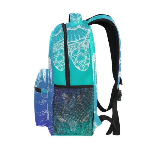  U LIFE Backpack School Bags Laptop Casual Bag for Boys Girls Kids Men Women Ocean Sea Aquatic Turtle Tortoise