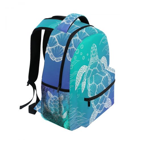  U LIFE Backpack School Bags Laptop Casual Bag for Boys Girls Kids Men Women Ocean Sea Aquatic Turtle Tortoise