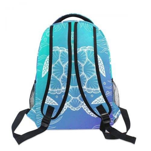 U LIFE Backpack School Bags Laptop Casual Bag for Boys Girls Kids Men Women Ocean Sea Aquatic Turtle Tortoise