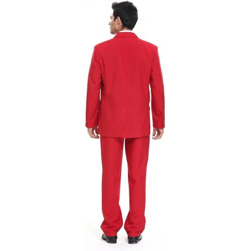  할로윈 용품U LOOK UGLY TODAY Mens Party Suit Solid Color Prom Suit for Themed Party Events Clubbing Jacket with Tie Pants