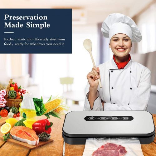  [아마존 핫딜] [아마존핫딜]U ULTTY ULTTY Vacuum Sealer Machine with Starter Kits Automatic Food Sealer for Sous Vide Dry Moist Available SKJ-CR009B Stainless Steel