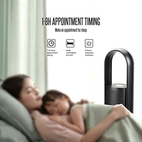  [아마존베스트]U ULTTY Tower fans, fan air purifier with air filter, no fan wheel, quiet with remote control, 90° oscillation, 9 settings wind speed, 8 hours timer, black.