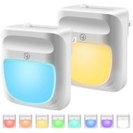 U UZOPI Plug-in Night Light for Kids Dimmable - RGB Color Changeable LED Nightlight with Dusk to Dawn Sensor, Warm White Night Lamp for Baby Room, Bedroom, Hallway, Kitchen, Bathroom, Stai