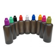 U-Need-A-Bottle U-NEED-A-BOTTLE (9) Color Bottle Pack (2 oz) - Transparent Black EASY SQUEEZE Dark UV Resistant Dropper Container LDPE Plastic, Best for Tincture Essential Oil, CBD Dispenser - Rai