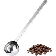 U-Taste Coffee Scoop 2 Tablespoon: 18/8 Stainless Steel Measuring Scooper for Ground Coffee, Bean, Powder, Espresso, 6.9in Long Handle Metal Meaure Spoon for Canister, Jar (2Tbsp/30ml, Silver)