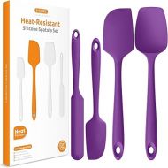 Heat Resistant Silicone Spatula Set: U-Taste 600ºF High Temp Seamless BPA-Free Food Grade Flexible Rubber Silicon Kitchen Cooking Mixing Baking Scraper for Nonstick Cookware Set of 4 (Purple)