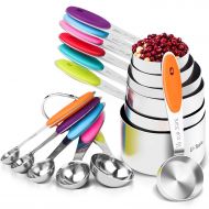 [아마존 핫딜]  [아마존핫딜]U-Taste 12 Piece Measuring Cups and Spoons Set in 18/8 Stainless Steel : 7 Measuring Cups & 5 Measuring Spoons