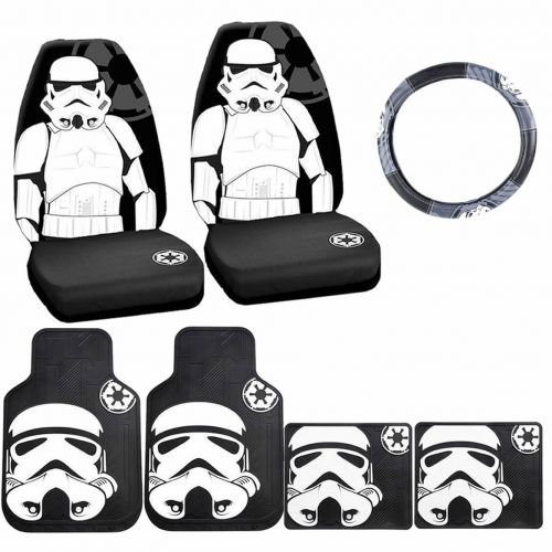  U.A.A. INC. 7pc Star Wars Stormtrooper Car Truck Seat Covers Floor Mats Steering Wheel Cover