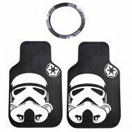 U.A.A. INC. New 3pcs Star Wars Stormtrooper Car Truck Front Floor Mats Steering Wheel Cover