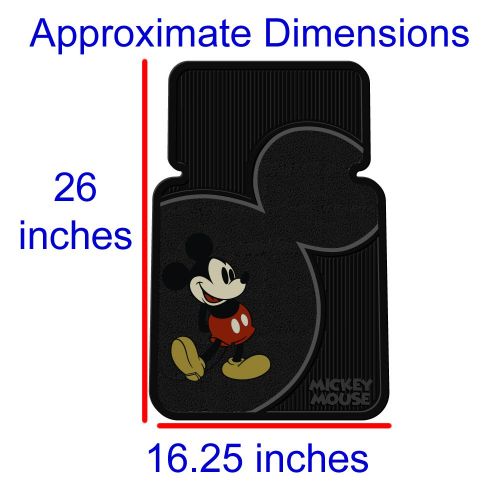  U.A.A. INC. 2pcs Mickey Mouse Vintage Front Rubber Floor Mats Set