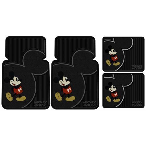  U.A.A. INC. 4pcs Mickey Mouse Vintage Front Rear Rubber Floor Mats Set