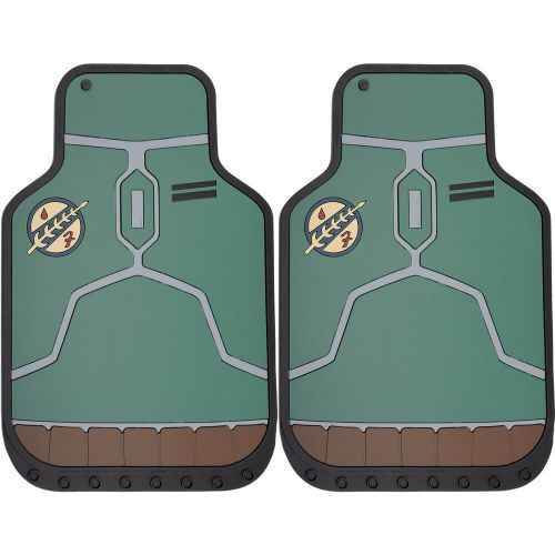  U.A.A. INC. Licensed Star Wars Boba Fett Bounty Hunter Front Rubber Floor Mats Car Truck