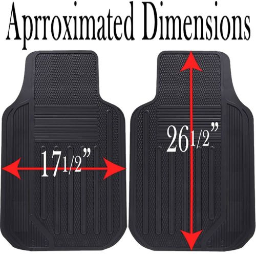  U.A.A. INC. Chevy Chevrolet Elite Style 2pc Front Black Rubber Universal Car Truck Floor Mats Set