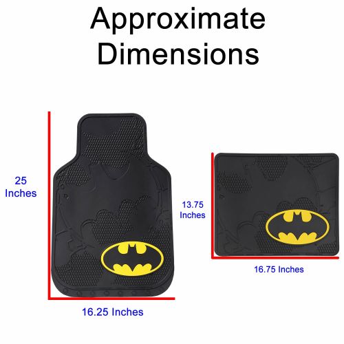  U.A.A. INC. 4pc New Dc Comic Batman Front & Rear Utility Rubber Floor Mats