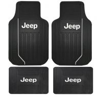 U.A.A. INC. 4PC Black Elite Heavy Duty Rubber Front Rear Floor Mats for Jeep