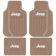 U.A.A. INC. 4PC Plasticolor Tan Jeep Elite Heavy Duty Rubber Front Rear Floor Mats