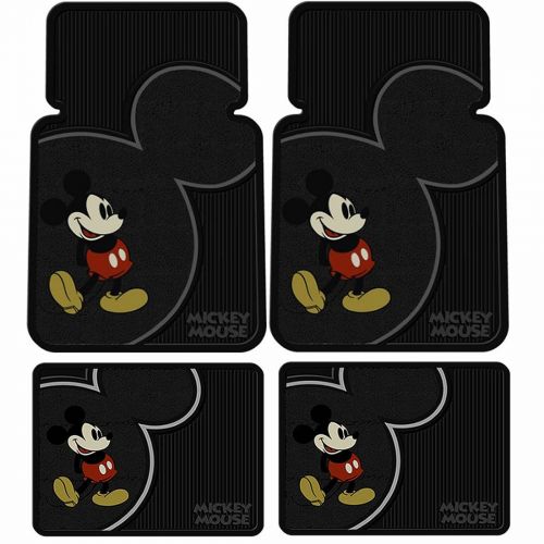  U.A.A. INC. Mickey Mouse Vintage Front & Rear Car Truck SUV Seat Rubber Floor Mats