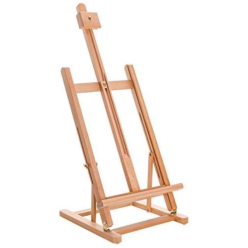  U.S. Art Supply 38 High Tabletop Wooden H-Frame Studio Easel - Artists Adjustable Beechwood Painting and Display Easel, Holds Up to 22 Canvas - Portable Sturdy Table Desktop Holder