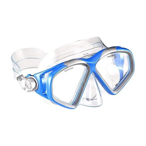  U.S. Divers Cozumel Seabreeze Adult Snorkeling Combo Set with Adjustable Mask, Snorkel, Extra-Large Fins (11.5-13), and Travel Bag, Blue
