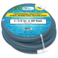 U.S. Pool Supply 1-1/2 x 40 Foot Professional Heavy Duty Spiral Wound Swimming Pool Vacuum Hose with Swivel Cuff