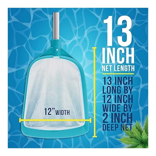  U.S. Pool Supply Professional Swimming Pool 6 Foot Leaf Skimmer Net with 5 Aluminum Pole Sections - Ultra Fine Mesh Netting, Clean Remove Leaves Debris Fast - Pool, Spa, Pond Cleaning Maintenance