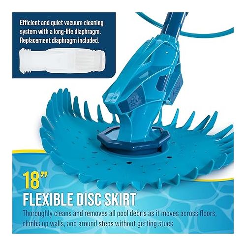  U.S. Pool Supply Professional Automatic Pool Vacuum Cleaner & Hose Set, Octopus Prime - Removes Swimming Pool Debris, Powerful Suction Cleans Floors Walls Steps - Quiet Fast Cleaning Climbing Sweeper