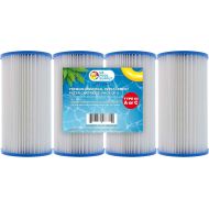 U.S. Pool Supply 4 Pack of Universal Replacement Filter Cartridges, Type A or C - Compatible with Above Ground Swimming Pool Pumps Using Type A or C Filters - Provides Premium Clean Water Filtration