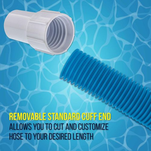  U.S. POOL SUPPLY 1-1/2 inch x 25 Foot Professional Above Ground Swimming Pool Vacuum Hose with Swivel Cuff - Removable Cuff, Cut to Fit Compatible with Filter Pumps, Filtration Sys