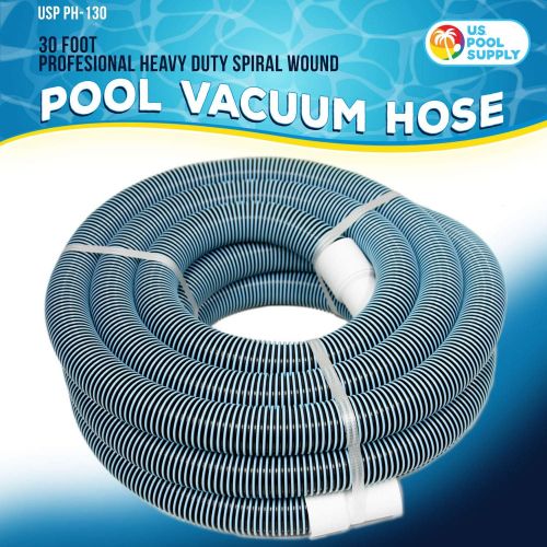  U.S. Pool Supply 1-1/2 x 30 Foot Professional Heavy Duty Spiral Wound Swimming Pool Vacuum Hose with Swivel Cuff