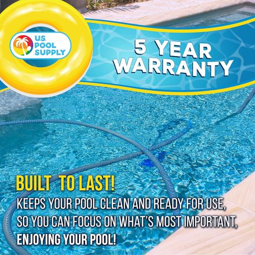  U.S. Pool Supply 1-1/2 x 50 Foot Professional Heavy Duty Spiral Wound Swimming Pool Vacuum Hose with Kink-Free Swivel Cuff & Flexible