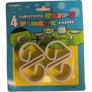 U.S. Toy Set of 4 White Plastic Table Cloth Clips Party Picnic Decoration