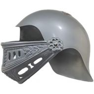 U.S. Toy Childrens Plastic Knight Medieval Crusader Costume Helmet Silver Gray