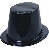 U.S. Toy Plastic Top Hats, Pack of 12, Black