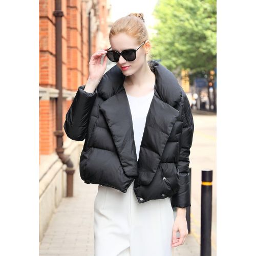  UAISI Women Fashion Short Goose Down Coat Ladies Winter Jacket