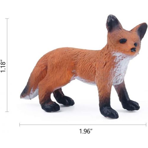  UANDME Fox Toy Figures Set Includes Arctic Fox & Red Foxes Figurines Cake Toppers (7 Foxes)