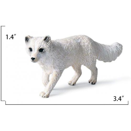  UANDME Fox Toy Figures Set Includes Arctic Fox & Red Foxes Figurines Cake Toppers (7 Foxes)