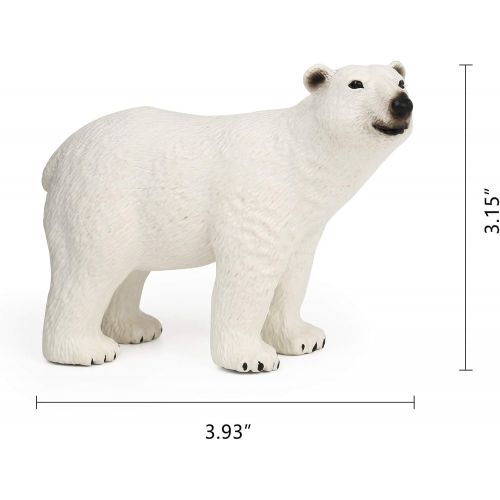  UANDME 7Pcs Polar Animals Figurines with Igloo for Kids Realistic Arctic Animal Figures Toy Playset Includes Polar Bear, Snowy Owl, Wolf, Rabbit, Arctic Fox Cake Topper Birthday Toy Gift