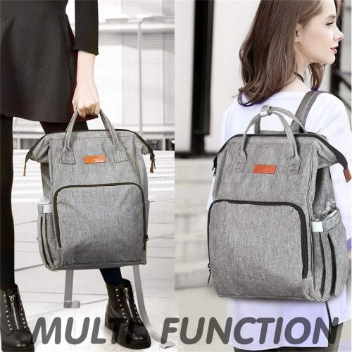  UBBCARE Diaper Bag Backpack Large Multi-Function Travel Back Pack Grey Baby Nappy Changing Bag for...