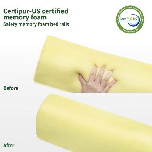  [아마존베스트]UBBCARE Memory Foam Toddlers Bed Rails Guard Bumpers Soft Portable Toddler Bed Safety Long Bedside Pillow Pads for Crib Kids Twin Baby Elderly with Machine Washable Cover 1 PC