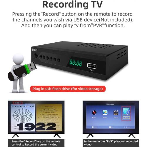  [아마존베스트]Analog to Digital TV Converter Box - UBISHENG Set-Top Box/ TV Box/ ATSC Tuner for 1080P HDTV with TV Tuner, Time Shift, EPG, PVR Recording&Playback, Media Player, HDMI, Timer Setti