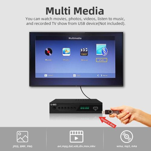  [아마존베스트]Analog to Digital TV Converter Box - UBISHENG Set-Top Box/ TV Box/ ATSC Tuner for 1080P HDTV with TV Tuner, Time Shift, EPG, PVR Recording&Playback, Media Player, HDMI, Timer Setti