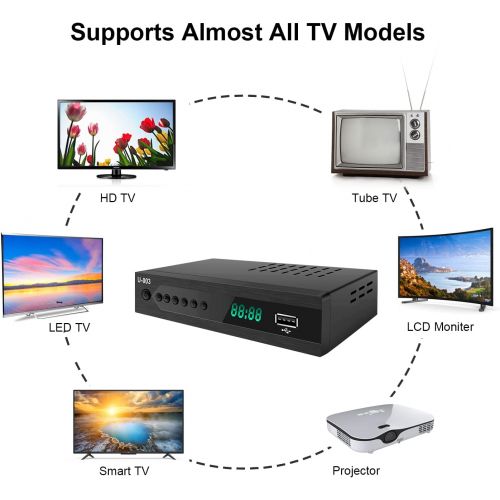  [아마존베스트]Analog to Digital TV Converter Box - UBISHENG Set-Top Box/ TV Box/ ATSC Tuner for 1080P HDTV with TV Tuner, Time Shift, EPG, PVR Recording&Playback, Media Player, HDMI, Timer Setti