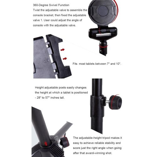  UBONTON Stand Tablet Tripod Mount Holder with Tripod Base for 7-10 Inch iPadiPad MiniSamsung Galaxy Tab